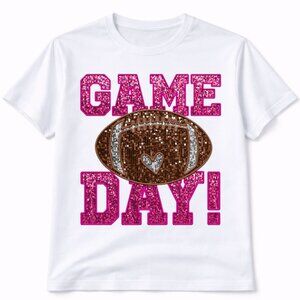 Game Day Football Custom Graphic T Shirt Trendy Boutique Style Tee Womens White
